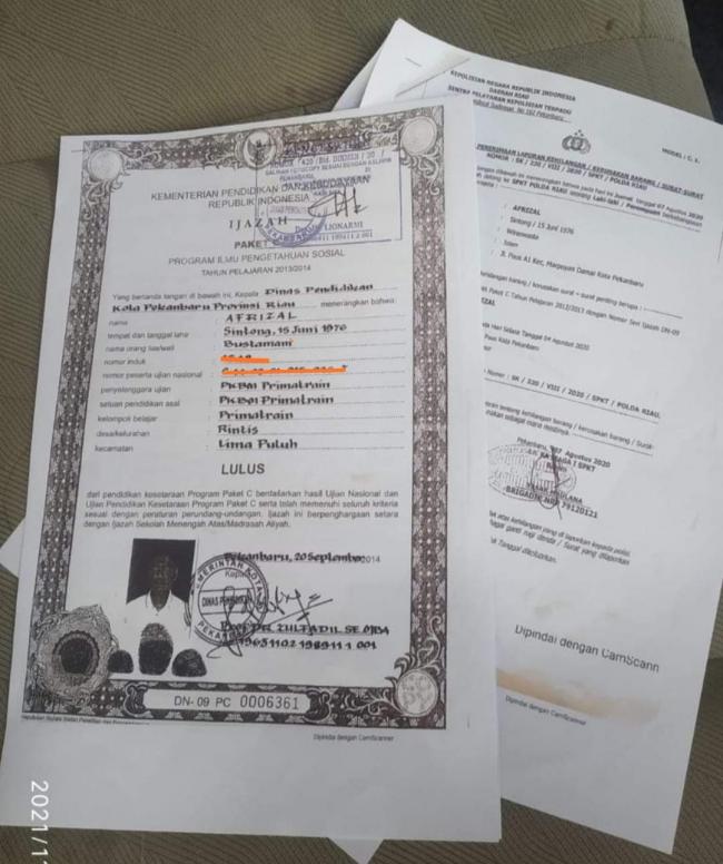Diduga Bupati Rohil Gunakan Ijazah Palsu Saat Daftar Caleg
